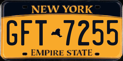 NY license plate GFT7255