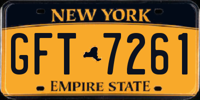 NY license plate GFT7261
