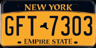NY license plate GFT7303