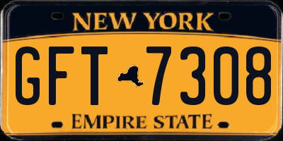 NY license plate GFT7308