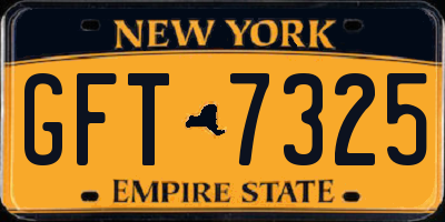 NY license plate GFT7325