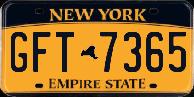 NY license plate GFT7365