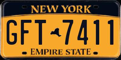 NY license plate GFT7411