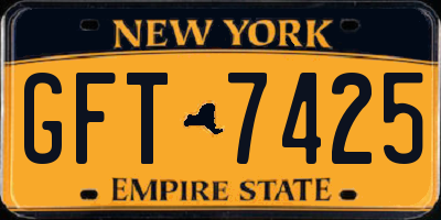 NY license plate GFT7425