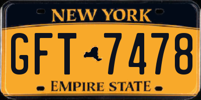 NY license plate GFT7478