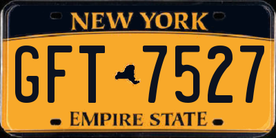 NY license plate GFT7527