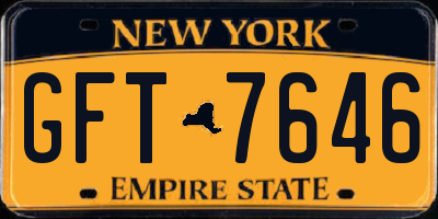 NY license plate GFT7646