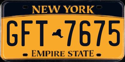 NY license plate GFT7675