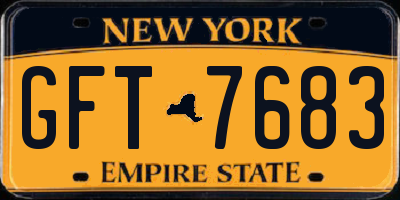 NY license plate GFT7683