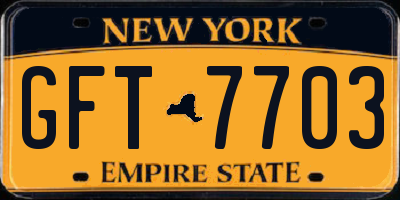 NY license plate GFT7703