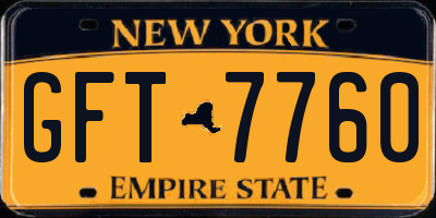 NY license plate GFT7760