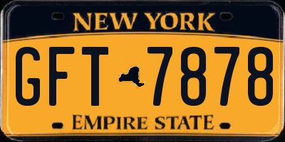 NY license plate GFT7878
