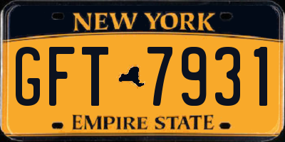 NY license plate GFT7931