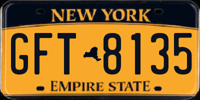 NY license plate GFT8135