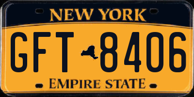 NY license plate GFT8406