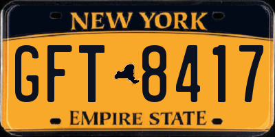 NY license plate GFT8417