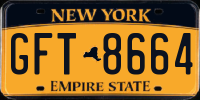 NY license plate GFT8664