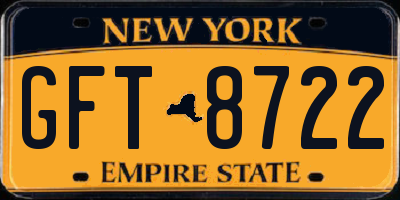 NY license plate GFT8722