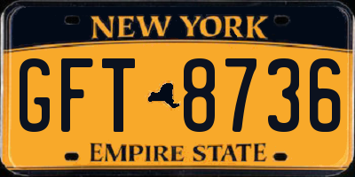 NY license plate GFT8736