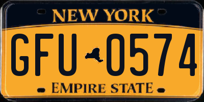 NY license plate GFU0574