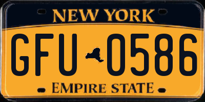 NY license plate GFU0586