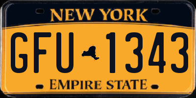 NY license plate GFU1343