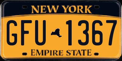 NY license plate GFU1367