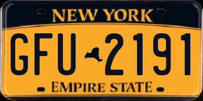 NY license plate GFU2191