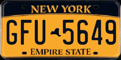 NY license plate GFU5649