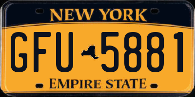 NY license plate GFU5881