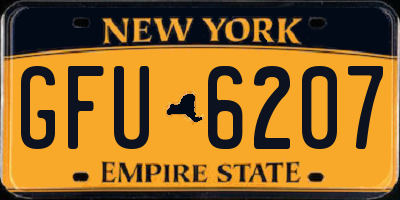 NY license plate GFU6207