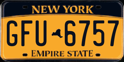 NY license plate GFU6757