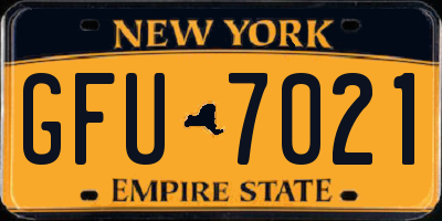 NY license plate GFU7021