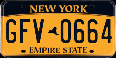 NY license plate GFV0664