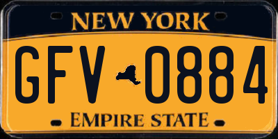 NY license plate GFV0884