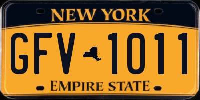 NY license plate GFV1011