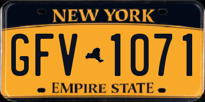 NY license plate GFV1071