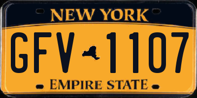 NY license plate GFV1107