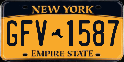 NY license plate GFV1587