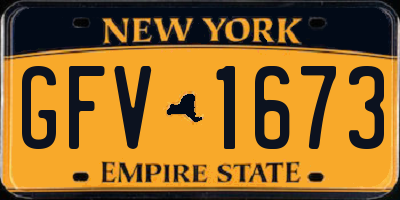 NY license plate GFV1673