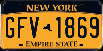 NY license plate GFV1869