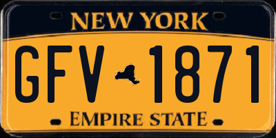 NY license plate GFV1871