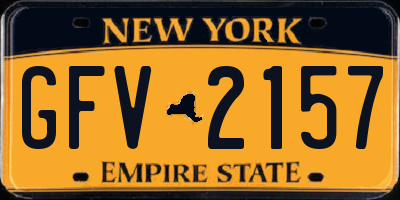 NY license plate GFV2157
