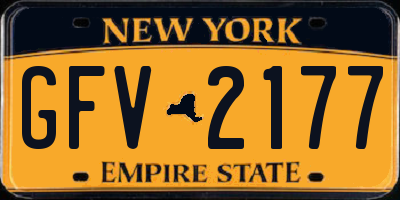 NY license plate GFV2177