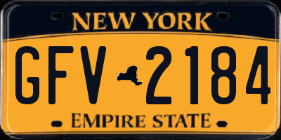 NY license plate GFV2184