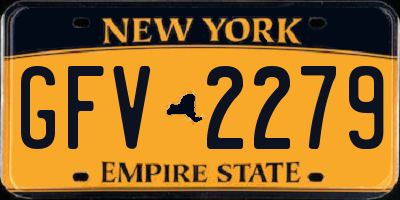 NY license plate GFV2279