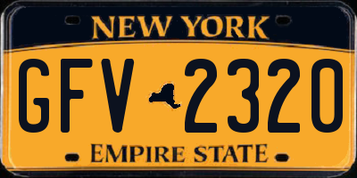 NY license plate GFV2320