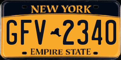 NY license plate GFV2340