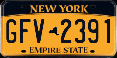 NY license plate GFV2391