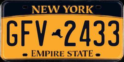 NY license plate GFV2433